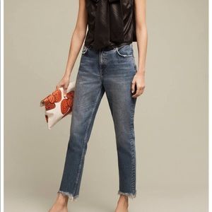 Pilcro & the Letterpress Tilde crop raw hem jeans